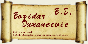 Božidar Dumančević vizit kartica